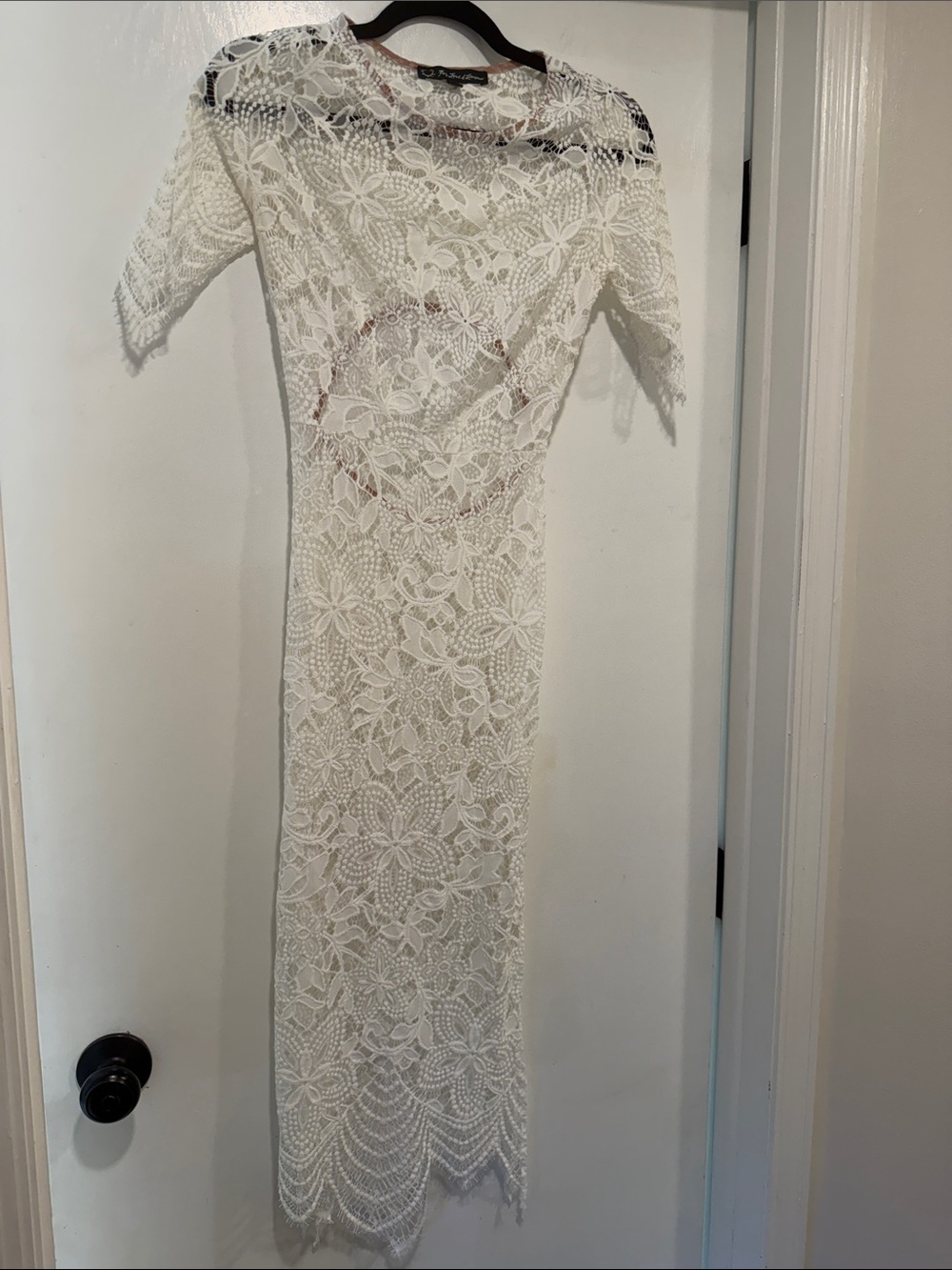 For Love & Lemons Luna Lace Midi Dress Size XS